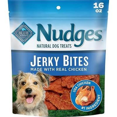 Blue Buffalo Nudges Chicken Jerky Bites Natural Dog Treats, Tender & Meaty Dog Snacks, Healthy Reward or Training Treat, Made in the USA with Real Chicken, No Artificial Preservatives, 16 oz.