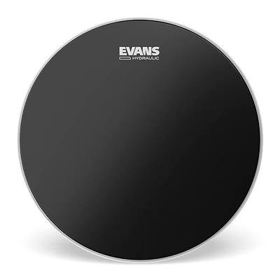 Evans Hydraulic Drum Heads - Drum Head with Layer of Oil - Supresses Unwanted Overtones - Frost Coating for Warmth, Focus, Depth - Ideal for Early Rock Sound - Black, 13 Inch