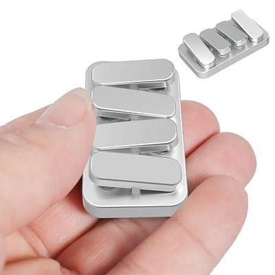 Metal Fidget Toys Adults Fidget Slider EDC Clicker (Matte Silver)