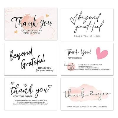 300PCS Thank You For Supporting My Business Cards, 6 Styles, 2" x 3.5" | Small Customer Appreciation Card for Shop, Online Retailers, Business Supplies and Local Stores
