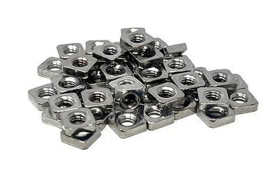 M3nS - Thin M3 Square Nuts for PRUSA & Zaribo 3D Printers - A2 Stainless Steel - Conform to DIN 562 (Quantity 25)