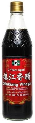 NPG Chinkiang Vinegar 19.61 fl oz (580ml), Zhenjiang Black Rice Vinegar | 3-Year Aged Brew, perfect for dumplings, Xiao Long Bao, stir-fries, marinades, noodles and dipping, rich tangy flavor