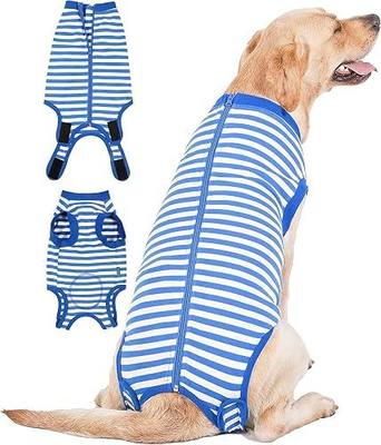 Dog Recovery Suit Surgery Shirt,Large Female Male Wound Protective Suit,Blue L