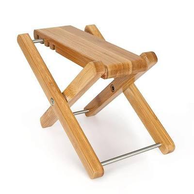 QTLCOHD 4 Gear Bamboo Guitar Foot Stool | 9.25 Inch Adjustable Non-Slip Foot Rest for Classical Acoustic Guitar Player