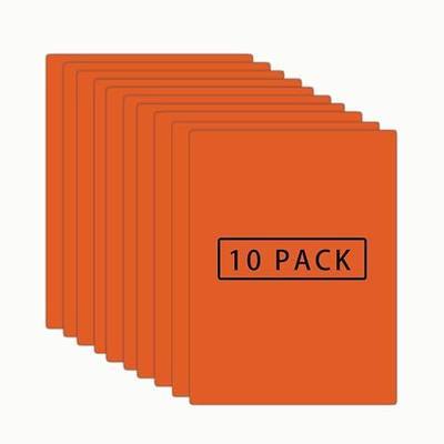 Orange Heat Transfer Vinyl Bundle: 10 Pack 12" x 10" Sheets - Orange Iron on Vinyl for T-Shirt, Heat Transfer Vinyl for Cricut, Silhouette Cameo or Heat Press Machine