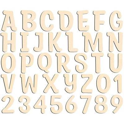 124 Pcs Wooden Letters 2 Inch for Crafts Unfinished Capital Wooden Alphabet Letters and Numbers Focal20 Small Wood Letters for DIY Painting Arts Home Decorations
