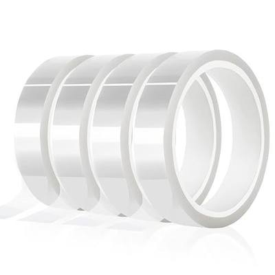 MEBMIK 4 Rolls 20mm x33m(108ft) Clear Heat Tape,Transparent High Temperature Heat Resistant Tape,Heat Transfer Tape for Heat Press and Sublimation,Heat Transfer Vinyl,No Residue