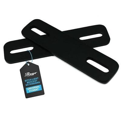 Rago Ditch Light Bracket Extensions Pair Black Textured Powder Coat | Mount Pod Light Extension Brackets, Compatible with Most Aftermarket Ditch Light Brackets