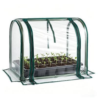 Mini Indoor Greenhouse Tabletop Garden Nursery Plant Cover Tent Humidity Domes for Home Gardening Germination and Seedling Propagation - 23x12x16.5 Inches