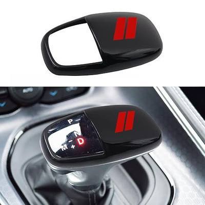 Gear Shift Knob Head Cover for Dodge Charger Accessories 2015-2023 Challenger 2015-2024 Durango 2016-2025 2026 ABS Interior Shell Insert Decoration Protector Gear Shifter Cover (Red Trim)