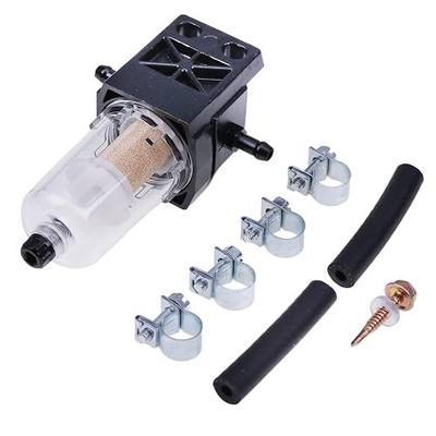 Fuel Water Separator Assy Bronze Fuel Filter Element Kit 6mm Outlet and Inlet with Hoses and Clamps Compatible with Webasto Eberspacher Diesel Parking Heaters