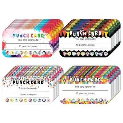 320 Pieces Punch Cards Incentive Student Reward Card Awards Loyalty Cards for Classroom Kids Behavior Teachers Students Business Punch 3.5 x 2 Inch(4 Styles)