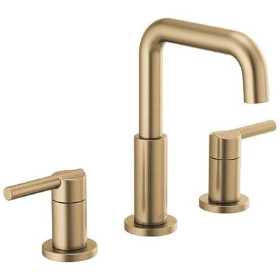 Delta Nicoli Brushed Gold Faucet 3 Hole, 8 Inch Widespread Bathroom Sink Faucet for Vanity, Push-Pop Drain Assembly, Champagne Bronze 35849LF-CZ