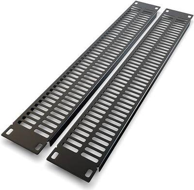 Rackmount Venting Panel - 2U (2 Pack) Spacer for IT/AV 19 inch Network Server Rack Mount Cabinet Enclosure - Blank Vented Metal Slot Filler - Equipment Cooling Air Circulation (Black) Tupavco TP1722