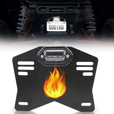 Starknightmt UTV License Plate Holder with Light Hard Coating Aluminum | Compatible with Polaris Ranger RZR, Can Am X3 Defender, CFMOTO Zforce, Uforce; Universal; Waterproof; Scratch Resistant