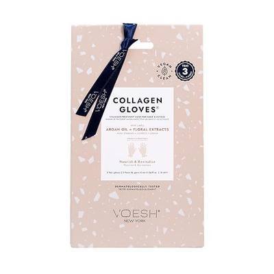 VOESH Collagen Gloves Trio, Vegan Hand Masks, 1 Pack of 3 pairs, Moisturizing Hand Mask, Lotion Gloves, Hydrating Gloves, Hand Care, Spa Manicure Gloves, Dry Hand Treatment
