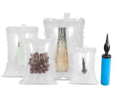 (100 Pack + Free Pump ) BZQZDAI 9.8x11.8inch Clear Plastic Inflatable Air Packaging Bags Air Bubble Bag Suspension Packaging Air Pillows Air Cushions Buffer Bags Void Fill Cushioning for Shipping and