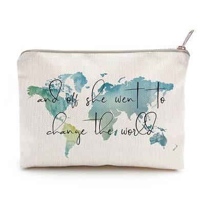 Graduation Gift For Her, Makeup Bag Gift, Graduation Gift, Daughter Gift, Sister Gift, World Map Bag, Roommate Gift