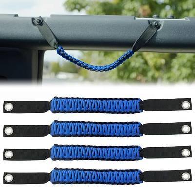 Grab Handles for Ford Bronco 2021-2024 2/4 Door, Roll Bar Paracord Grip Handles, for Ford Bronco Interior Accessories(Blue 4PCS)