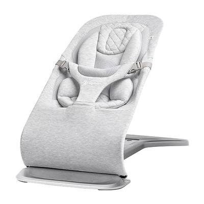 Ergobaby Evolve 3-in-1 Bouncer Seat for Babies and Toddlers 5.5-25lbs - Multi Position Baby Rocker Seat with Adjustable Heights, Secure Harness, Newborn Insert - Light Grey