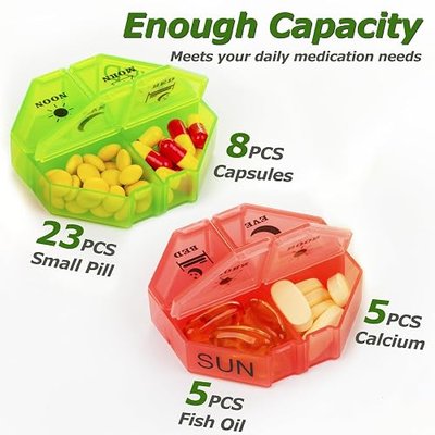 Weekly Pill Organizer 4 Times a Day, Large Pill Box 7 Day Daily Pill Case