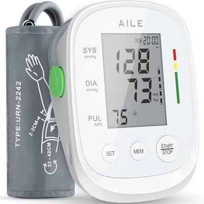 AILE Upper Arm Blood Pressure Monitor, Bp Cuff(8.7"-16.5"), 2x99 Memory | One-Touch Accuracy Readings, Digital Display, Memory Function, Fast 30 Reading, USB-C or 4 AAA, Home Use or Travel