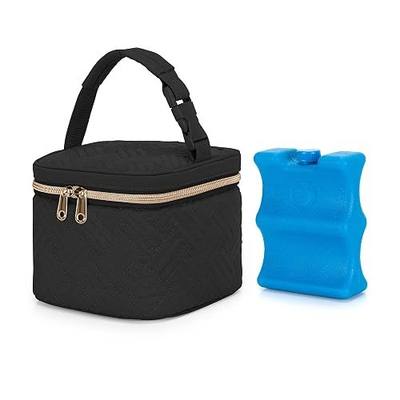 Fasrom Breastmilk Cooler Bag with Ice Pack, Holds 4 Baby Bottles up to 5 oz | Insulated Baby Bottle Cooler for Nursing Moms, Daycare, Travel, Stroller Attachment, Black, Patented Design