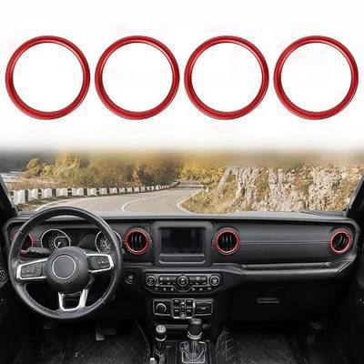 Voodonala for Jeep JL Dash Air Conditioning Vent Outlet Bezel Ventilation Grille Embellishment Trim for 2018-2023+ Jeep Wrangler JL JLU Gladiator JT Trunk Interior Accessories, Red Aluminum Alloy