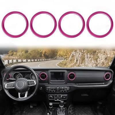 Voodonala for Jeep JL Dash Air Conditioning Vent Outlet Bezel Ventilation Grille Embellishment Trim for 2018-2023+ Jeep Wrangler JL JLU Gladiator JT Trunk Interior Accessories,Pink Aluminum Alloy