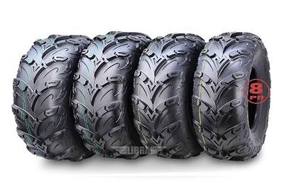 WANDA Premium 8 Ply ATV/UTV Tires 24x8-12 Front & 24x10-11 Rear Mud Sling