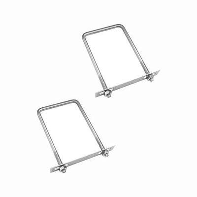 2 Sets 304 Stainless Steel Square U-Bolts, 90x130mm, M8 | 3.54" Inner Width, 5.12" Length, with Nuts, Frame Plate, Accessories for Automobiles Trailer, Boat Trailer Industrial Parts