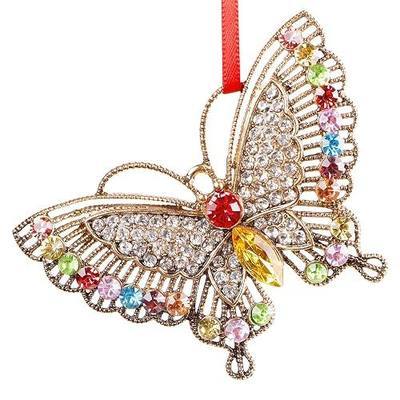 PETCEE 2025 Monarch Butterfly Christmas Ornament - Metal Hanging Tree Decor Keepsake Gift for Women Girls Sisters Mom & Granddaughter