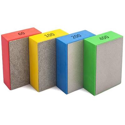 4Pcs Diamond Hand Polishing Pads, 60#,100#,200#,400# (Plane) | for Sanding Ceramics Glass Tile Concrete Stone Marble Granite