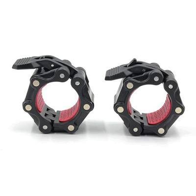 2 inch Olympic Barbell Clamps with Magnets Double Lock Non-Slip Magnetic Weight Clips 50mm Barbell Collars Quick Release Barbell Clips for Weightlifting Bars Body-Building Apparatus