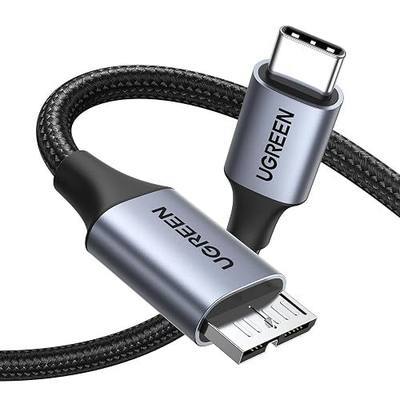 UGREEN 10Gbps USB C to Micro B Cable 1.5FT for External Hard Drive | 10Gbps transfer speed, braided shield, 40000+ bend tests, aluminum alloy shell, wide device compatibility