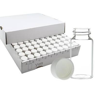 20ml Glass Vials With Screw Caps, 24-400 Screw Neck Assembled With Polypropylene Caps and PE Liners, Leakproof Freezable ,USP Type 1 Borosilicate Glass Bottles with Lids, Pack of 100