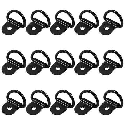 Waziaqoc 15Pcs Black D Ring Tie Downs | Anchor for RV, Car Truck Boat Trailer, Cargo