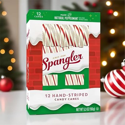 Spangler Red and White Christmas Candy Canes - Classic Christmas Treats, Natural Peppermint Sticks, Candy Canes Bulk, Individually Wrapped, Regular Size - 144 Count (12x12 Ct. Boxes)