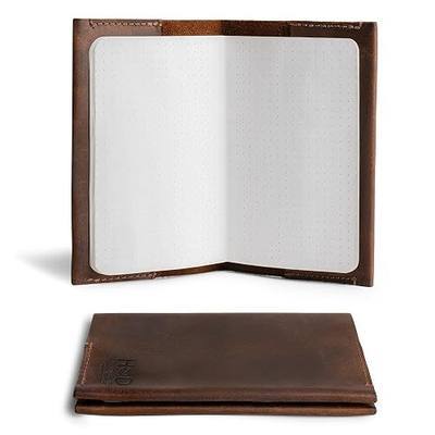 Hide & Drink, Pocket-Sized Memo Books Cover Compatible with Field Notes (3.5 x 5.5 in.) Journal Case with Card Slot, Refillable Travelers Notebook, Full Grain Leather, Handmade, Bourbon Brown