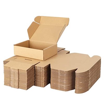 PHAREGE 50 Pack 7x5x2 inch Small Shipping Boxes, Brown Mailing Boxes