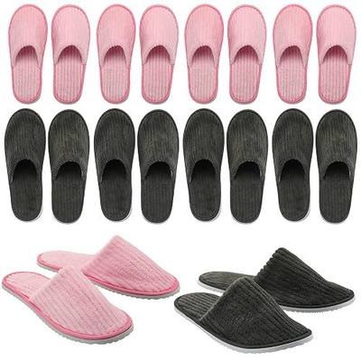 Zhehao 10 Pairs House Slipper for Guest Disposable Slippers Bulk for Travel Non Slip Washable Reusable Women Men Soft Cotton Spa Hotel House Slipper for Wedding Party Home Indoor