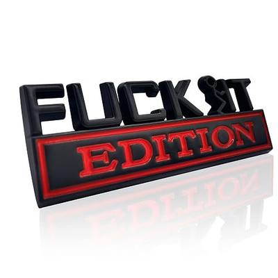 Fuck IT Edition Emblem, Car Exterior Emblems Badge 3D Sticker Decal, Fuck-IT Edition Emblem 3D Fender Badge Decal, 3D Fender Badge Decal Car Truck Replacement, Fit for All Cars | Fuck-IT Edition Emblem 3D Fender Badge Decal, 3D Fender Badge Decal Car Truck Replacement Fit for All Cars