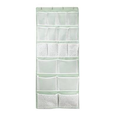 18 Pockets Over the Door Organizer with 4 Kind Pockets,Behind Door Shoes Rack,Back of Closet Storage Organization for Socks,Hat,Underwear,Luggage Packing,Hanging Holder Shelf in Home Dorm,Travel,Green