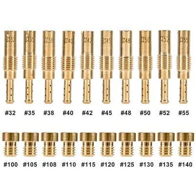 Trkimal 20PCS Carburetor Repair Accessories Kits, 10PCS Carburetor Main Jets and 10 Pcs Slow Pilot Jets for CVK PWK Keihin PWM OKO , Brass Jet Kits (20PCS-C)