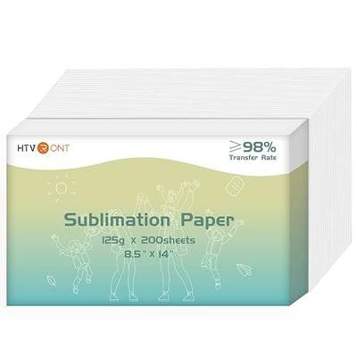 HTVRONT Sublimation Paper for T-Shirts & Mugs,200 Sheets 8.5x14 Inch | High Transfer Rate,Quick-Dry Formula,Universal Compatibility,No Curl,Beginner-Friendly Sheets for Inkjet Printer