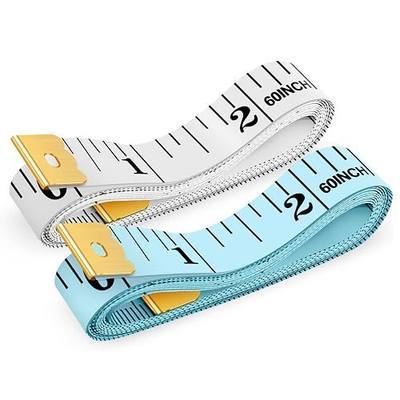 iBayam Soft Tape Measure 60" Double Scale Body & Sewing Tape, 2-Pack | Flexible, Dual inch/cm Scale, Tailor Vinyl Ruler for Fabric Cloth Fitness Weight Loss Medical Body Measurement