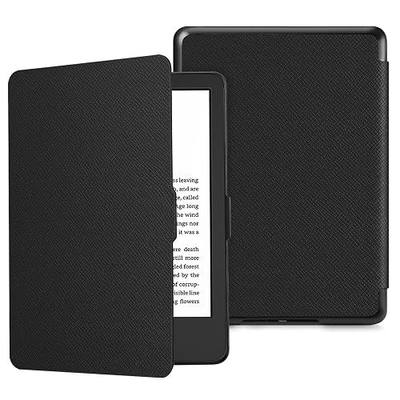 Fintie Slimshell Case for 6" All-New Kindle (11th Generation-2024/2022 Release) - Lightweight Shell PU Leather Cover with Auto Sleep/Wake for Kindle 11th Generation 2024/2022 e-Reader, Black
