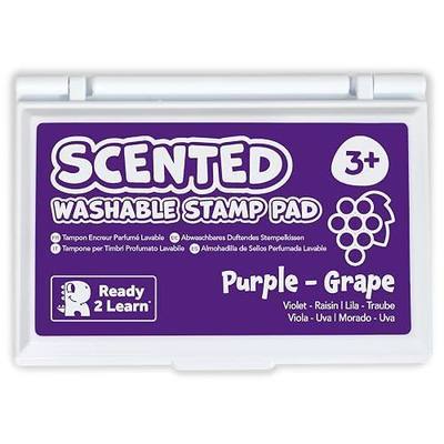READY 2 LEARN Scented Stamp Pad for Kids, Purple Grape | Washable, Non Toxic Ink Pad for Stamps, Fade Resistant, Decorate Arts and Crafts