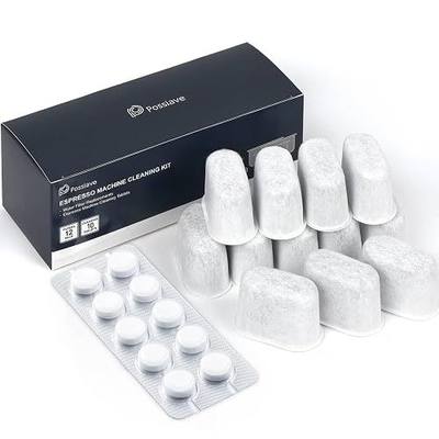 possiave 12-Pack Water Filters & 10-Pack Cleaning Tablets for Breville | Espresso Cleaning Kit Compatible with Breville Coffee Machines, Direct Replacements for BEC250 & BWF100
