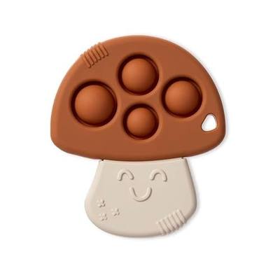 Itzy Ritzy Sensory Popper Toy for Babies - Itzy Pop Features Raised Textures to Soothe Sore Gums, Relieve Stress & Improve Motor Skills - Baby & Toddler Fidget Toy for 3 Months & Up (Mushroom)